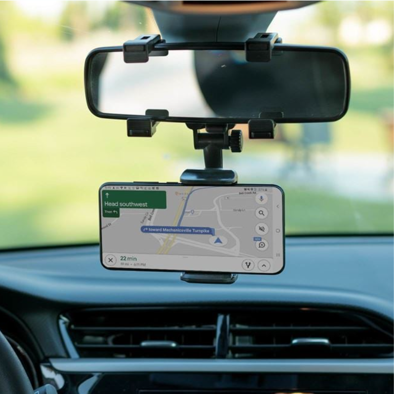 Suport Auto Telefon 360° pentru Oglindă Retrovizoare